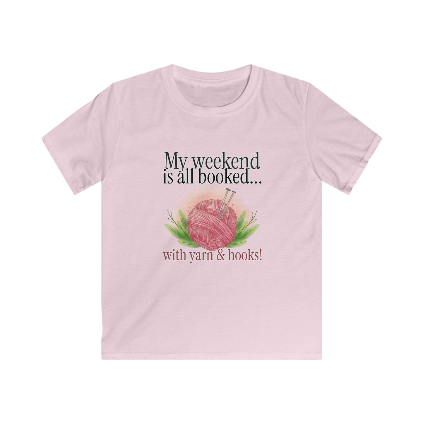 Kids Yarn Lover Tee - "My Weekend is All Booked... with Yarn & Hooks!"