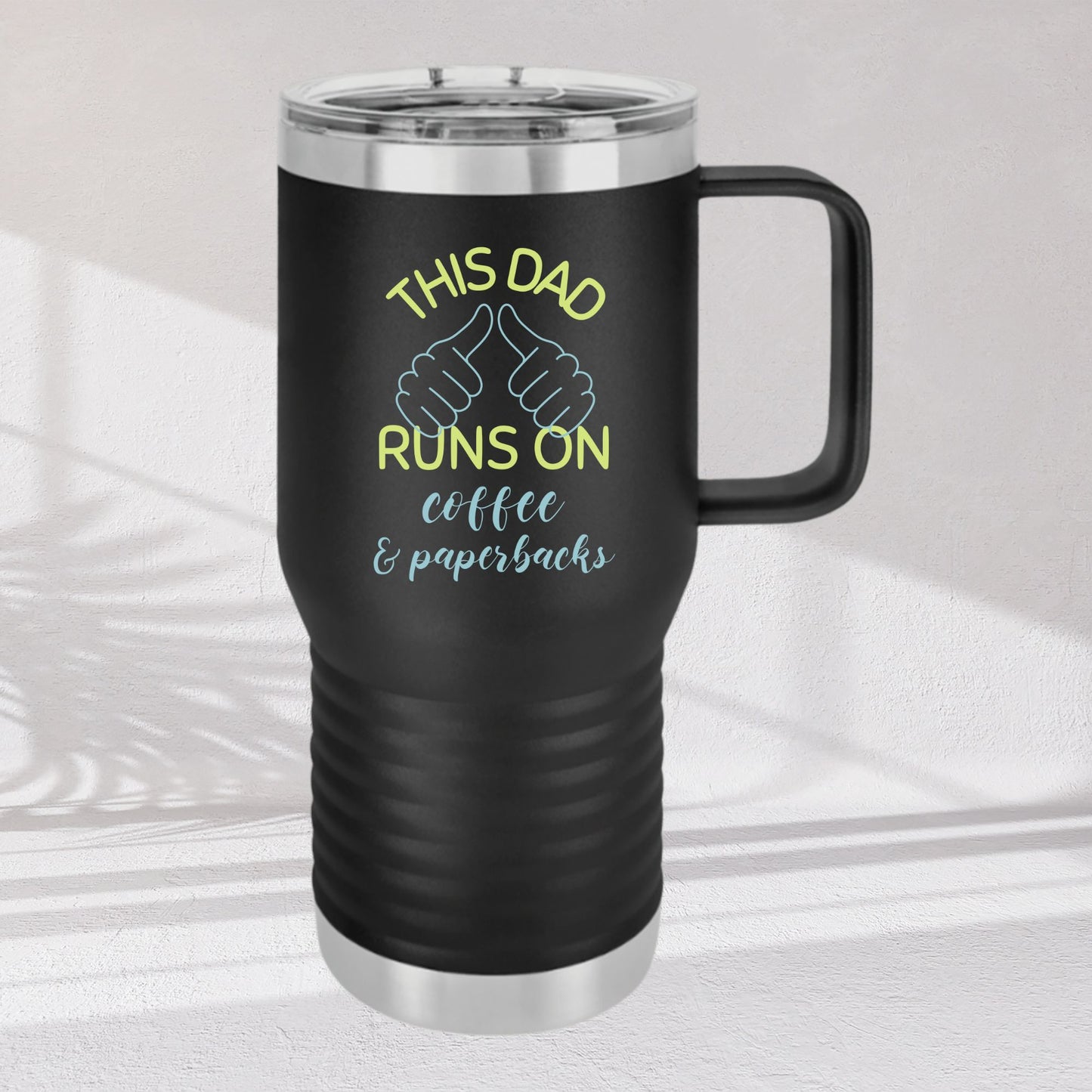 20oz Reader Dad Tumbler – Coffee Travel Mug for Fathers Who Love Books