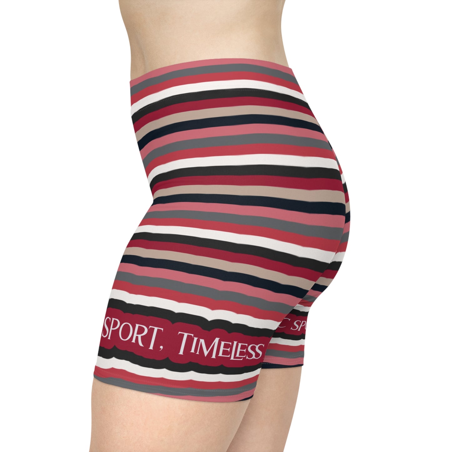 Striped Timeless Passion Women's Biker Shorts - Stylish Athletic Wear for Active Lifestyles
