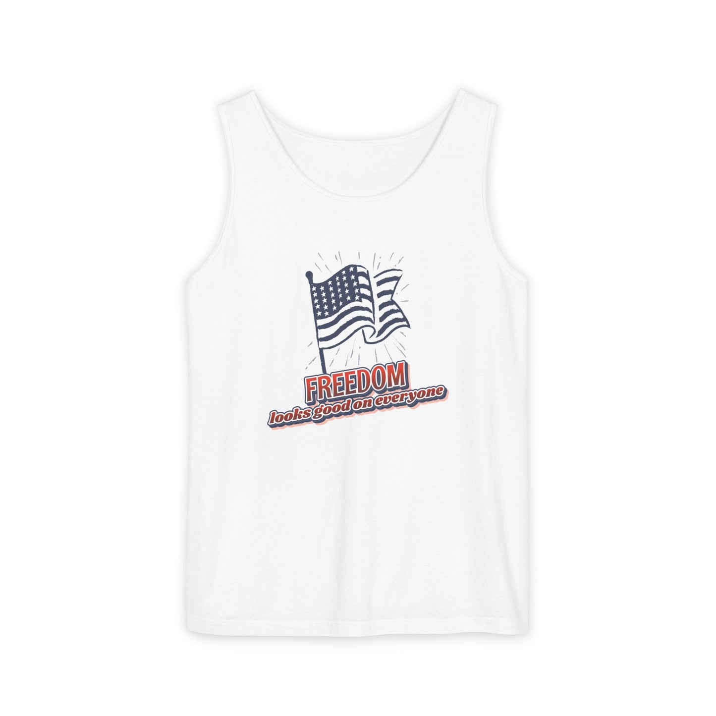 Freedom Tank Top | USA Shirt for Women & Men | American Flag Graphic | Perfect Gift for Veterans, July Birthdays, or Patriots