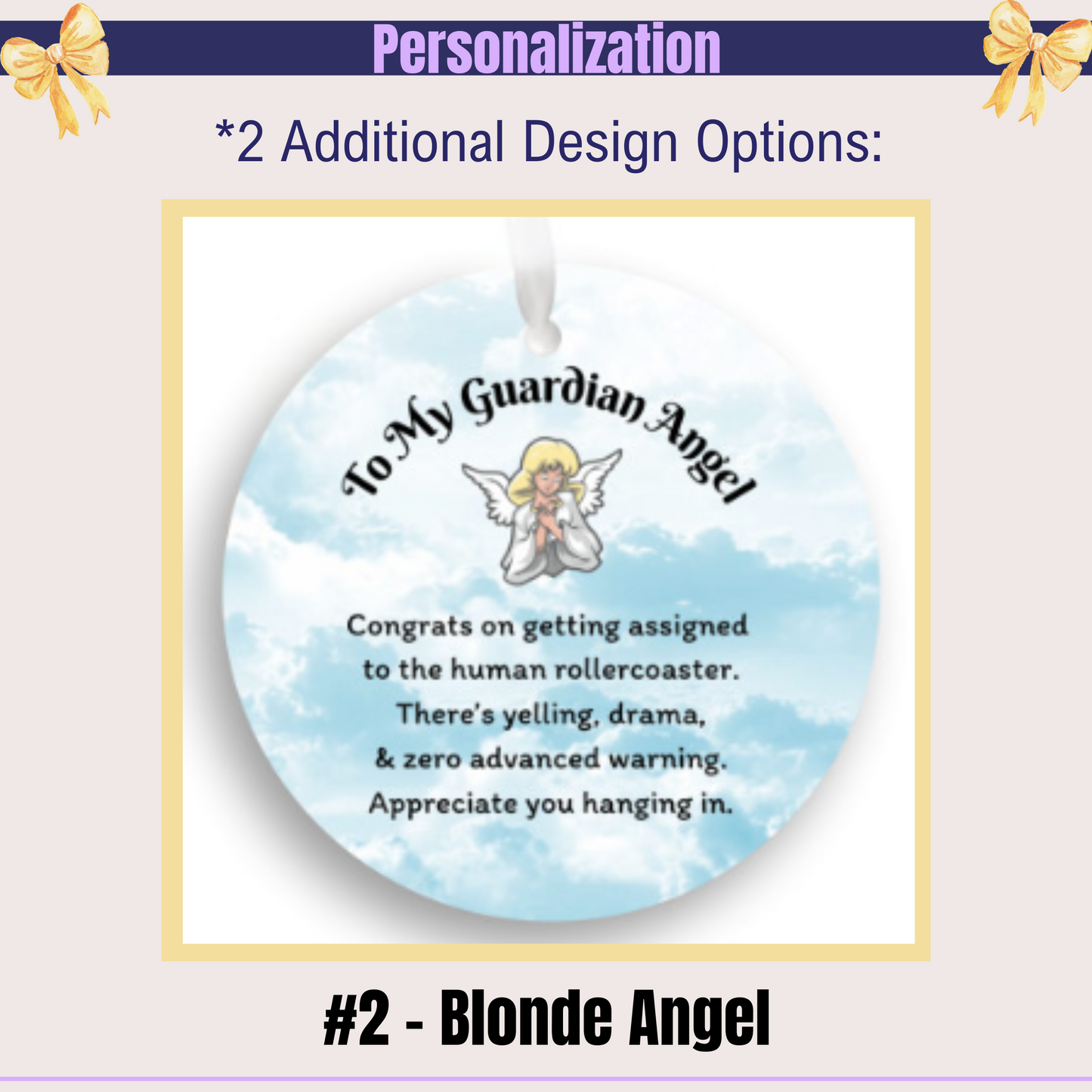 Funny Guardian Angel Car Charm – Christian Rearview Mirror Accessory Gift for Women