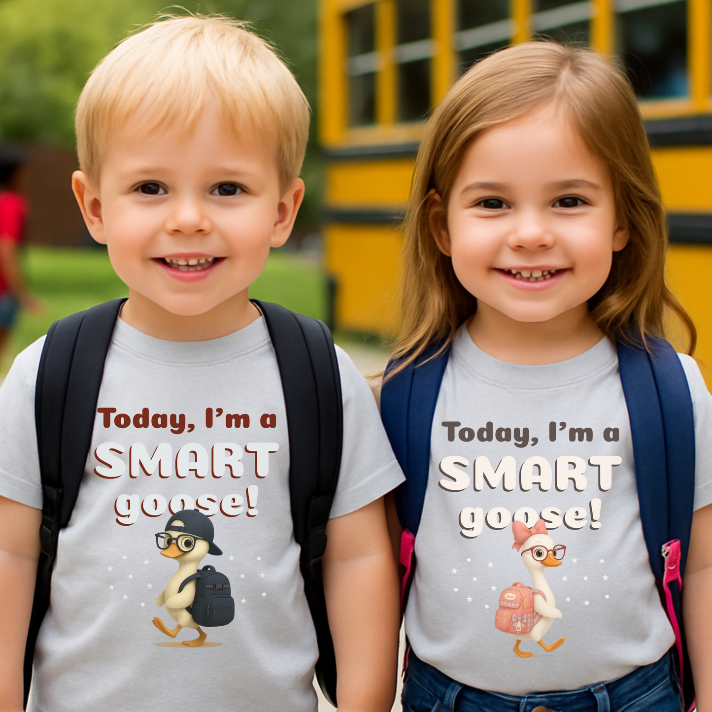 Cute Smart Goose Shirt – Back to School Tee for Toddlers & Youth