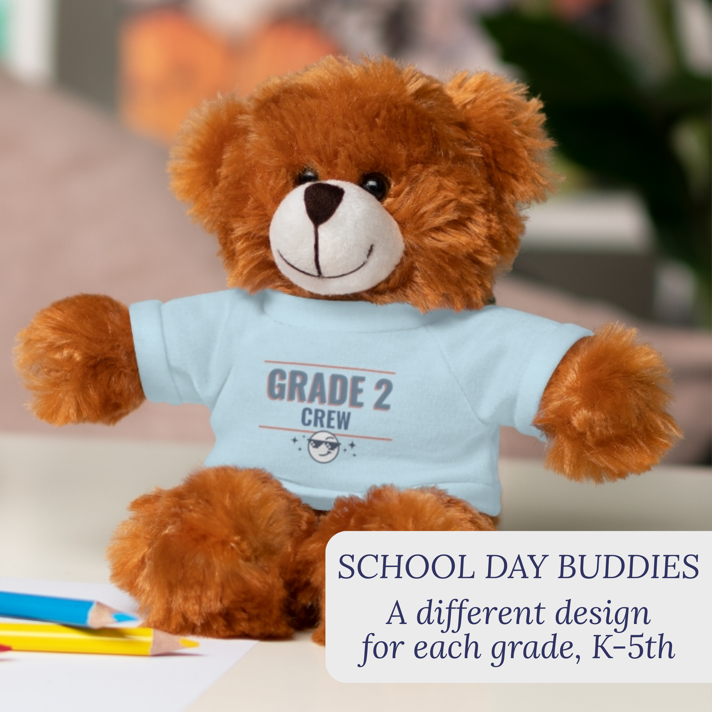 School Day Buddies Stuffed Animal – Gift for Kindergarten to 5th Grade Students