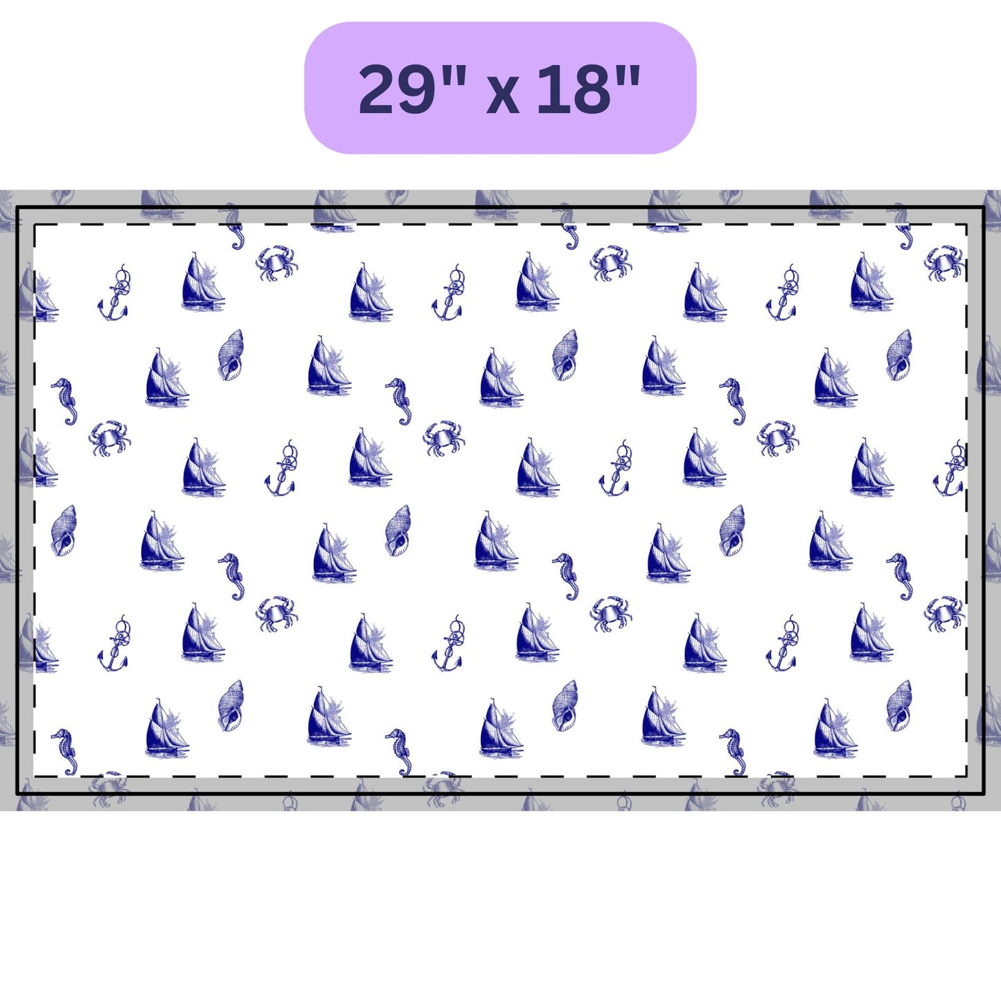 Nautical Fabric by the Yard – Navy & White Cotton for Coastal Décor
