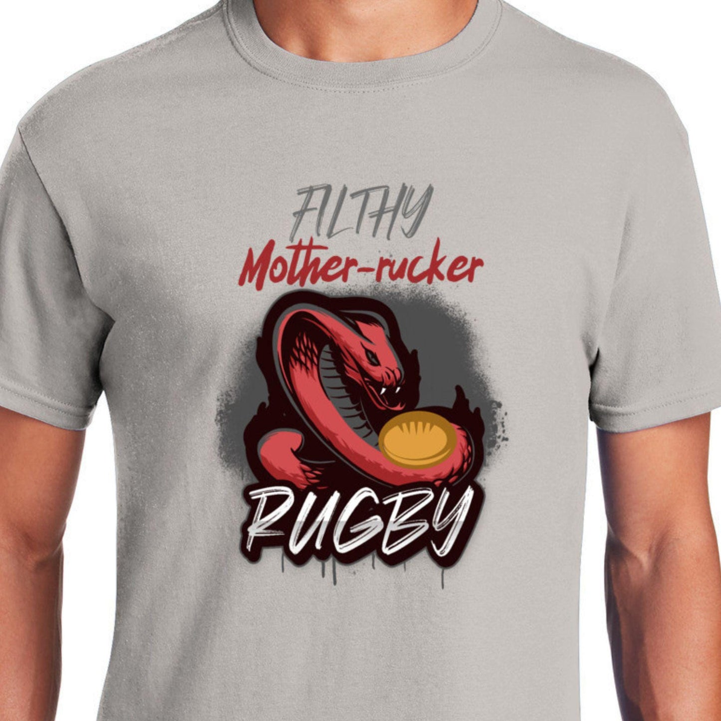 Filthy Mother-rucker Snake Funny Rugby T-shirt Unisex