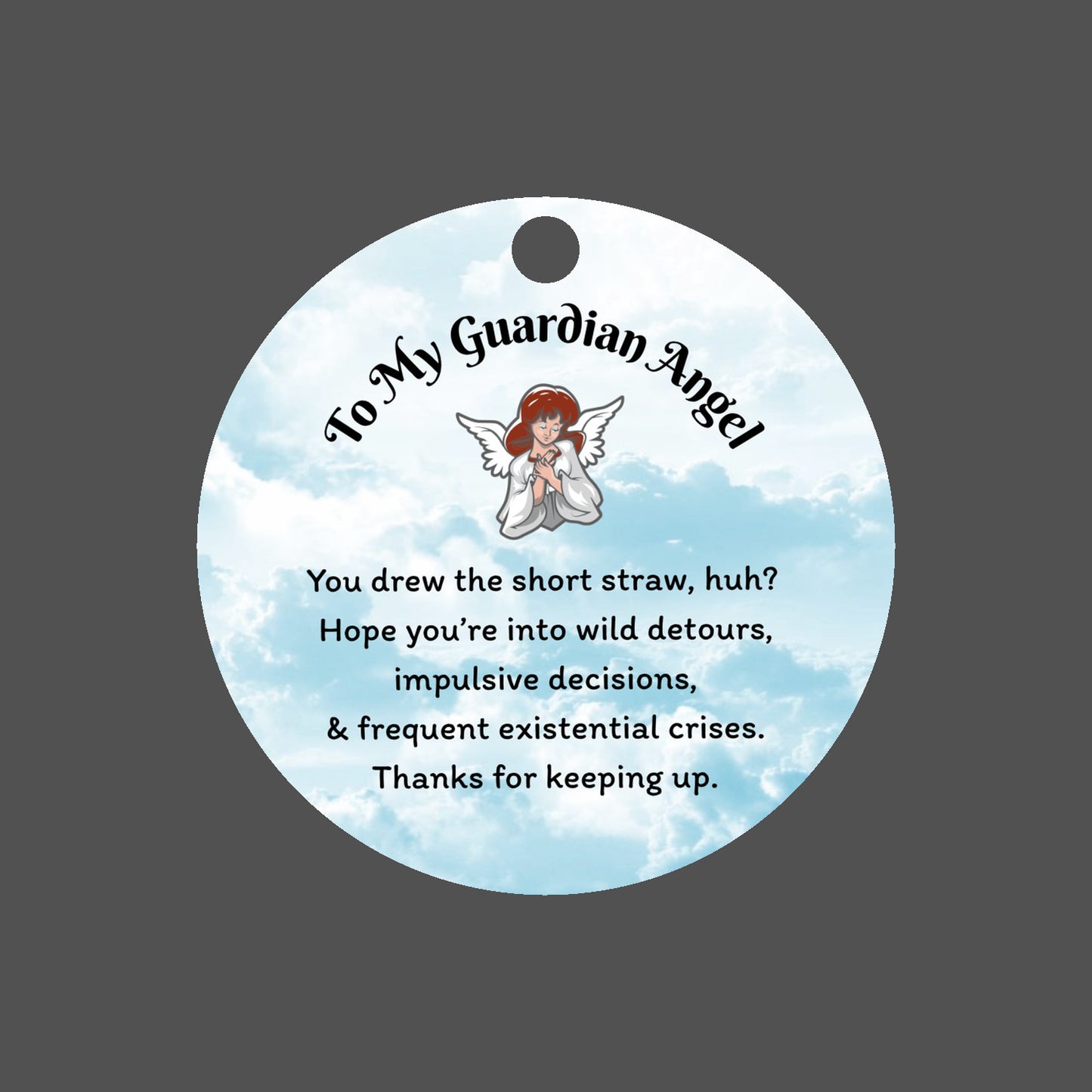 Funny Guardian Angel Car Charm – Christian Rearview Mirror Accessory Gift for Women