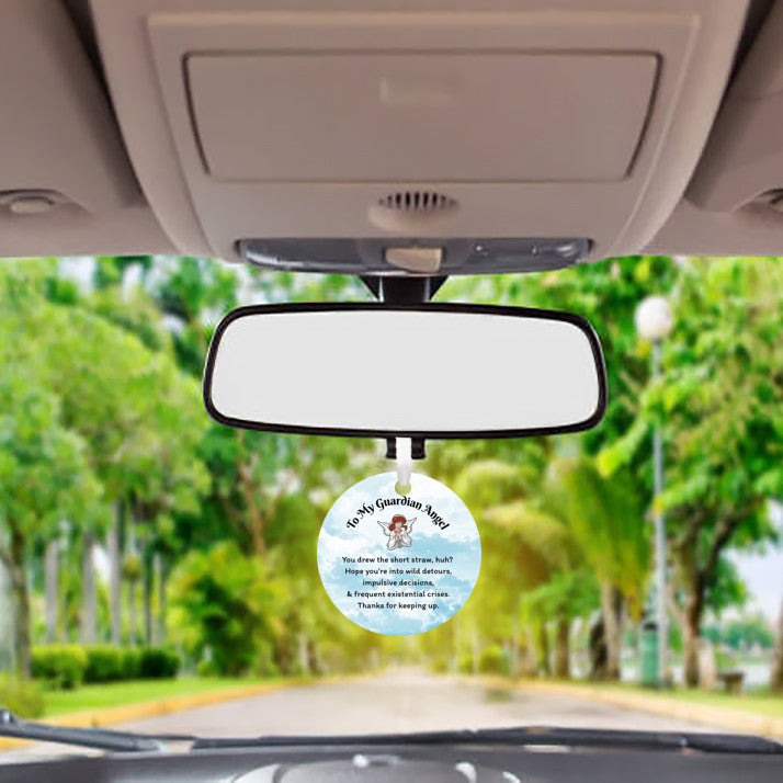 Funny Guardian Angel Car Charm – Christian Rearview Mirror Accessory Gift for Women
