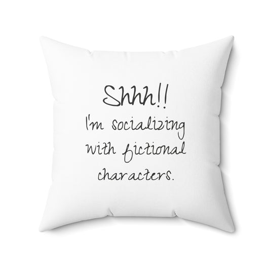 White Bookish Throw Pillow – Perfect Reading Nook Decor – Gift for Readers & Bookworms