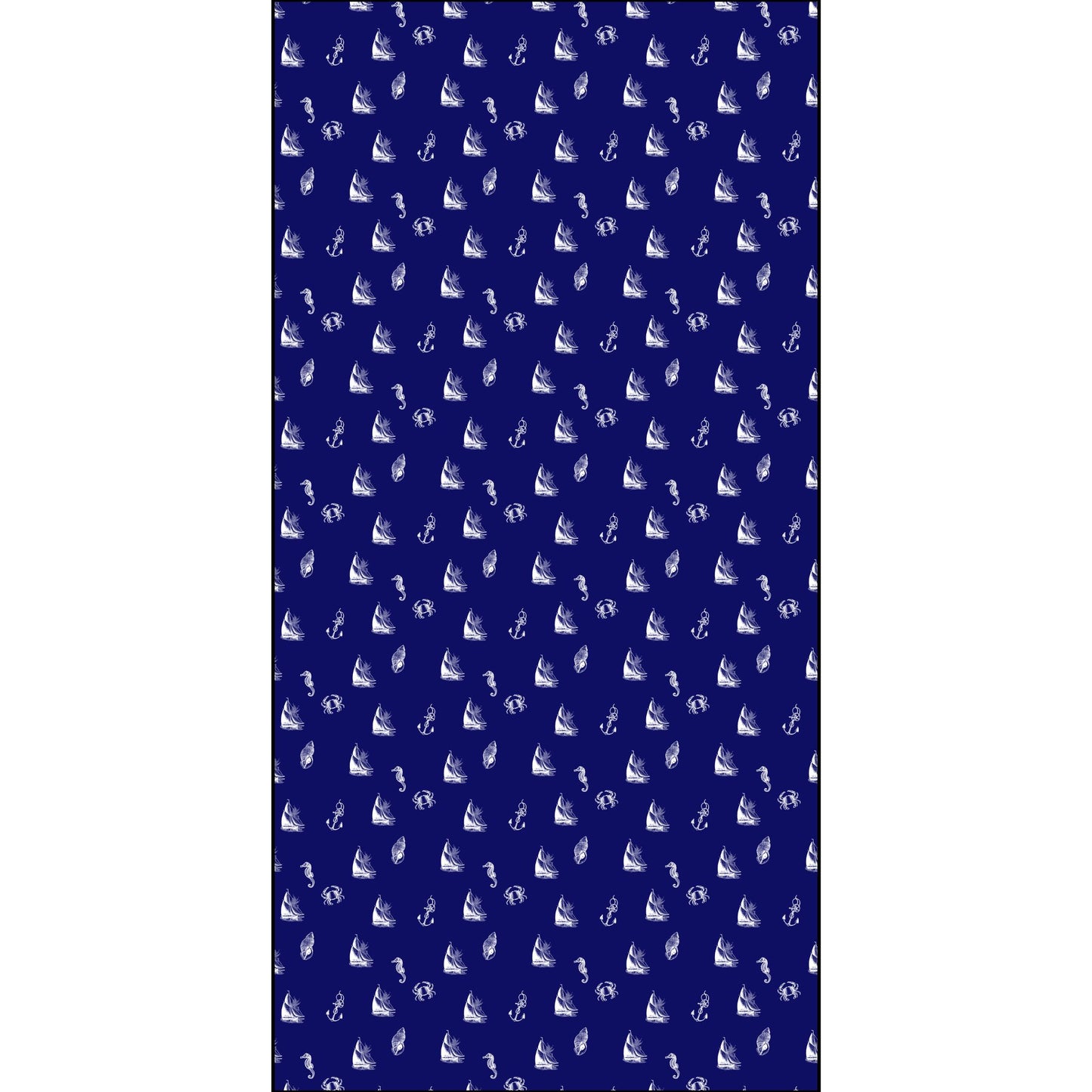 Nautical Fabric by the Yard – Navy & White Cotton for Coastal Décor