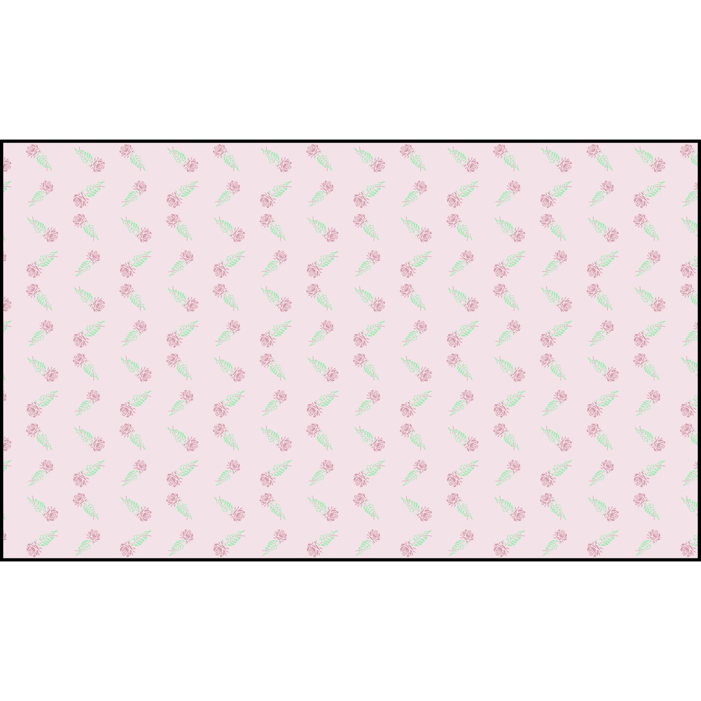 Cottagecore Rose Chevron Polyester Fabric