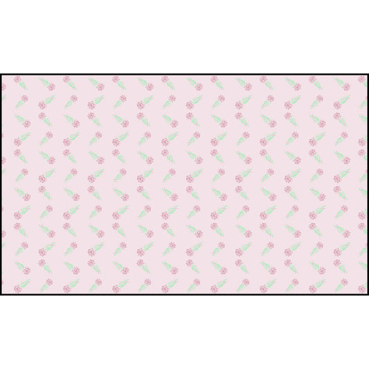 Cottagecore Rose Chevron Polyester Fabric