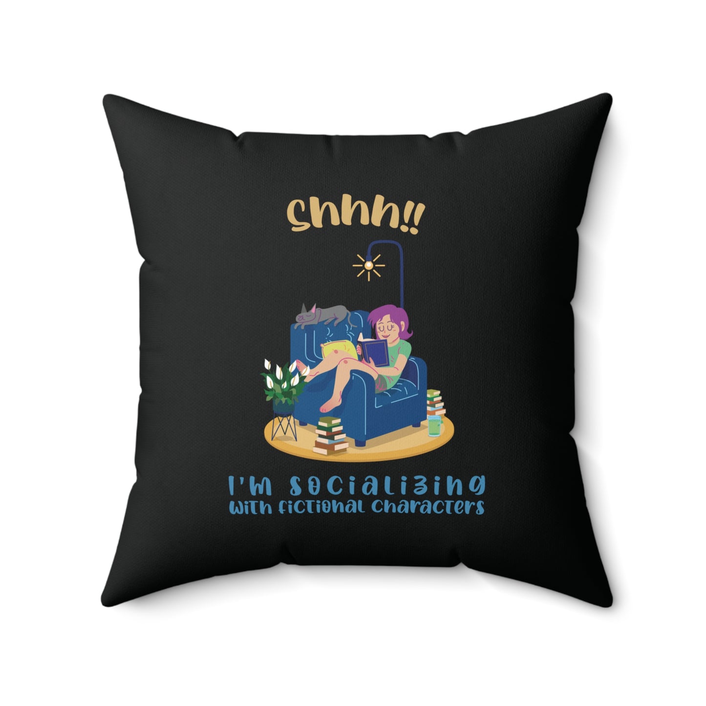 Bookish Throw Pillow – Perfect Reading Nook Decor – Gift for Readers & Bookworms