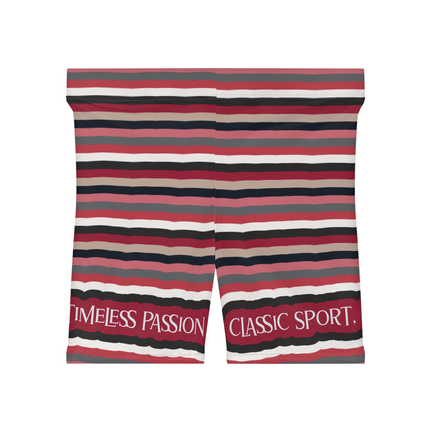Striped Timeless Passion Women's Biker Shorts - Stylish Athletic Wear for Active Lifestyles