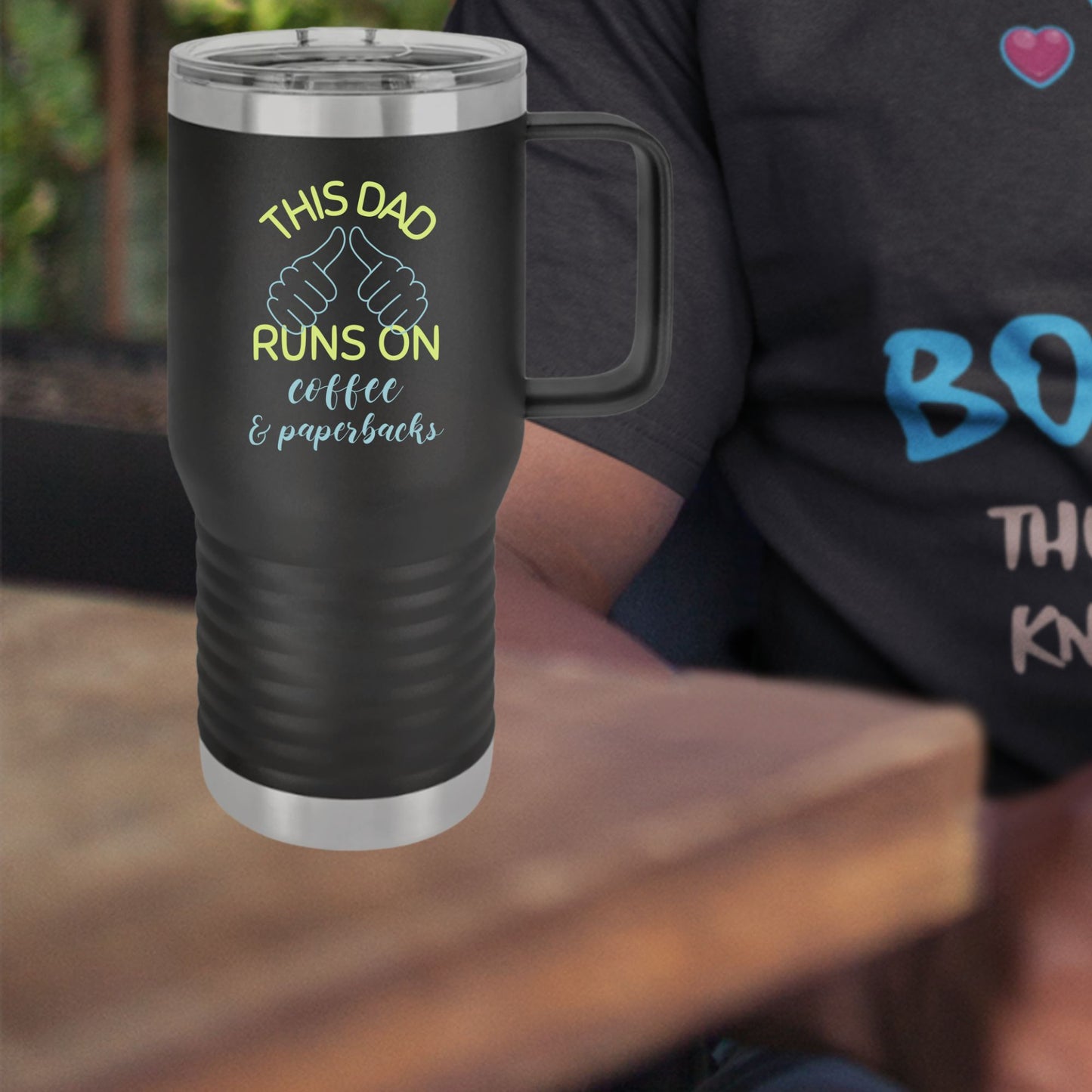20oz Reader Dad Tumbler – Coffee Travel Mug for Fathers Who Love Books