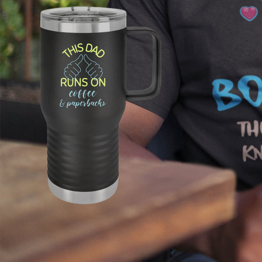 20oz Reader Dad Tumbler – Coffee Travel Mug for Fathers Who Love Books