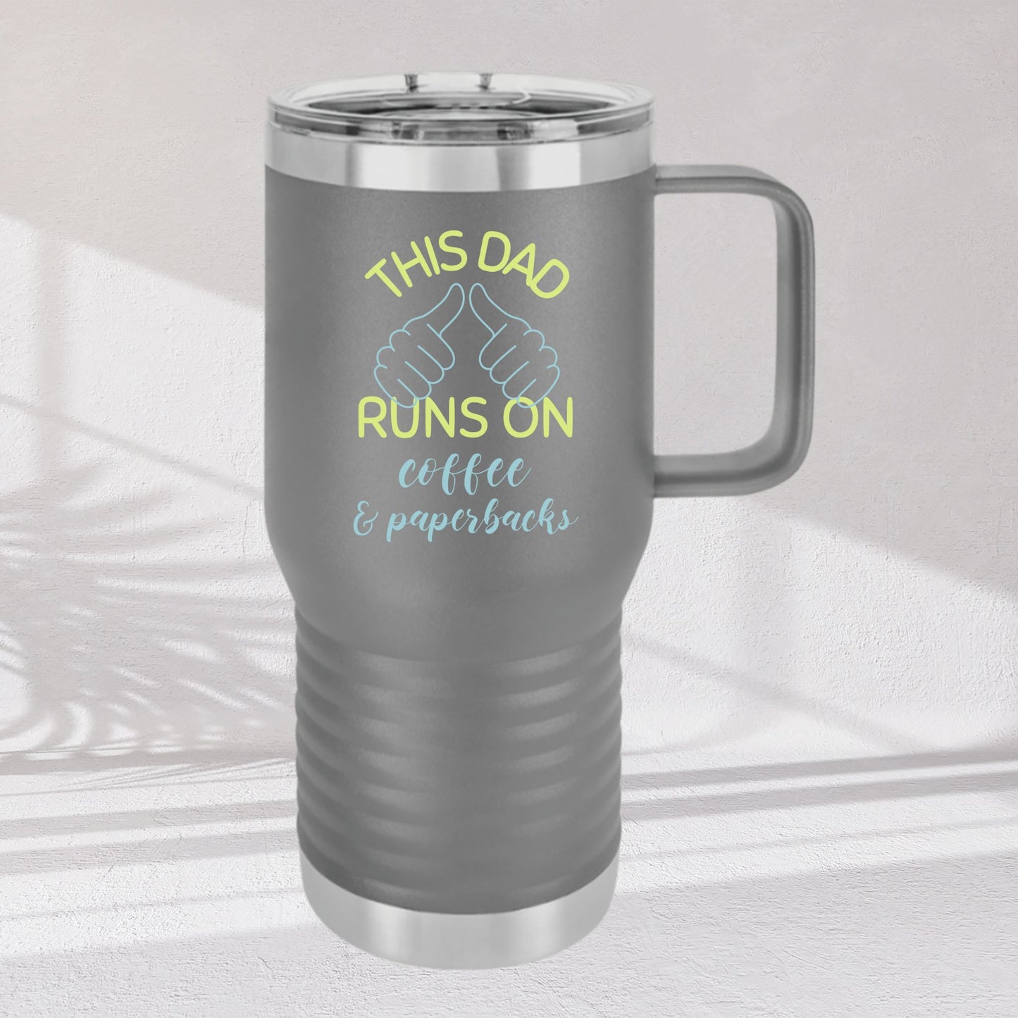 20oz Reader Dad Tumbler – Coffee Travel Mug for Fathers Who Love Books