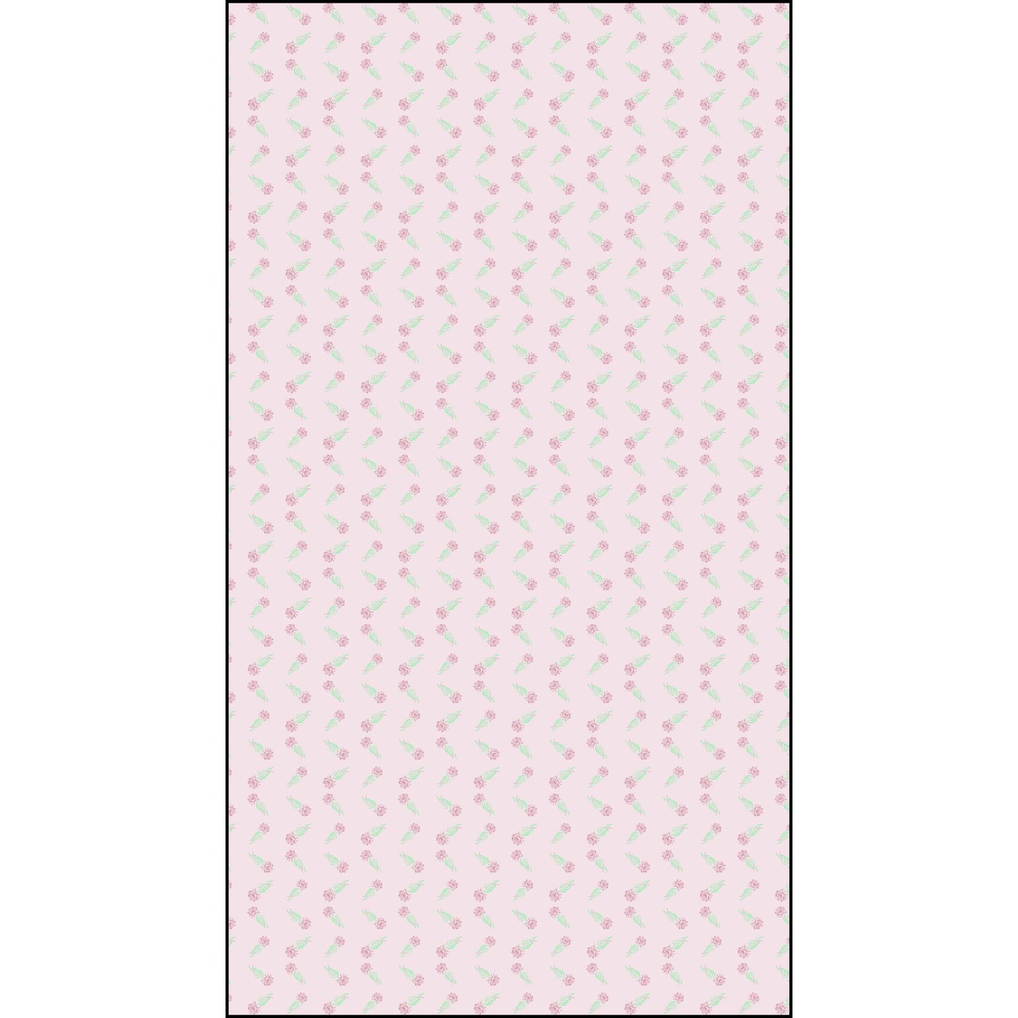 Cottagecore Rose Chevron Polyester Fabric