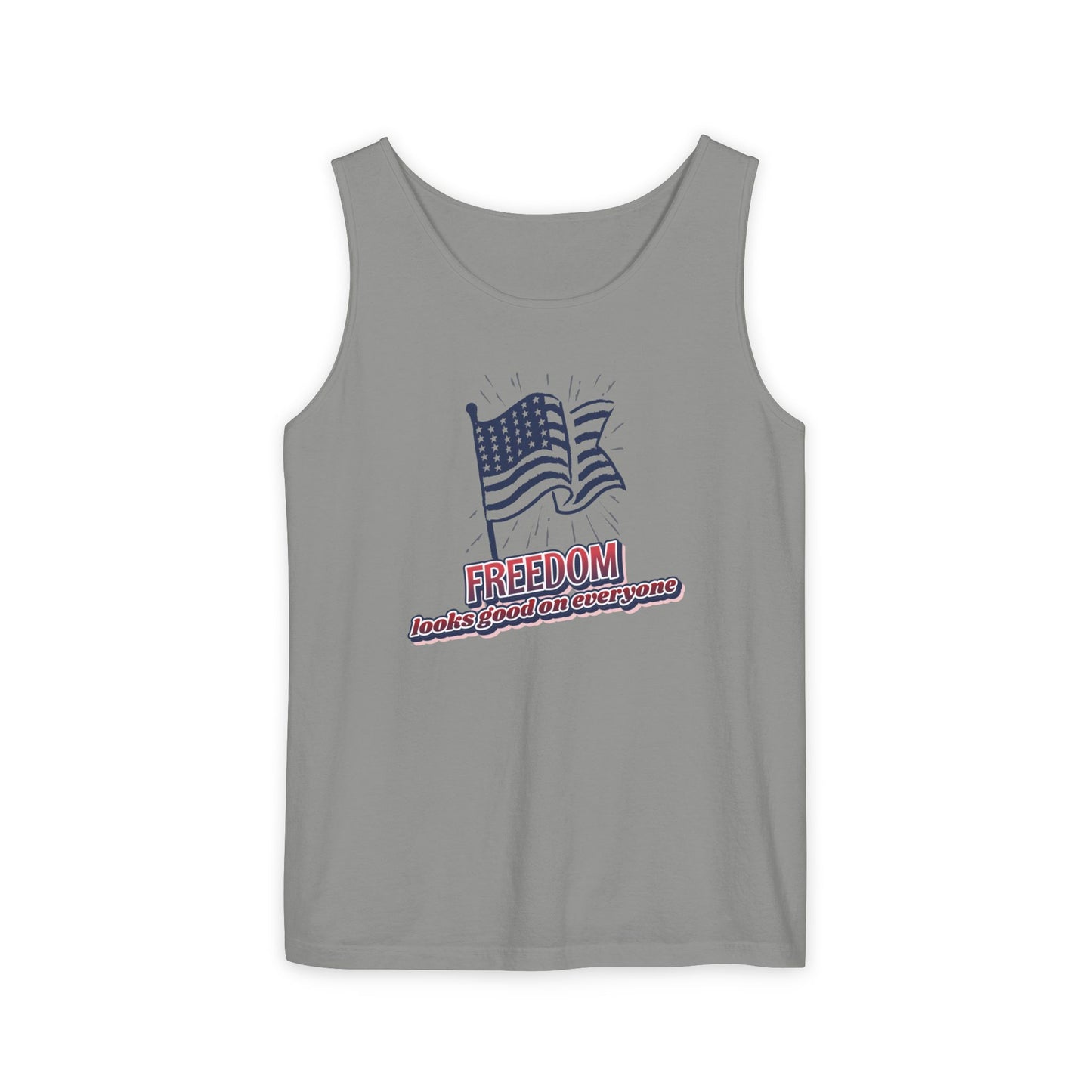 Freedom Tank Top | USA Shirt for Women & Men | American Flag Graphic | Perfect Gift for Veterans, July Birthdays, or Patriots