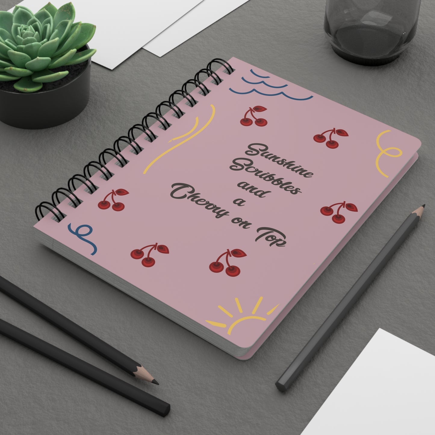 Summer Cherry On Top Spiral Bound Journal - Gift For Writers