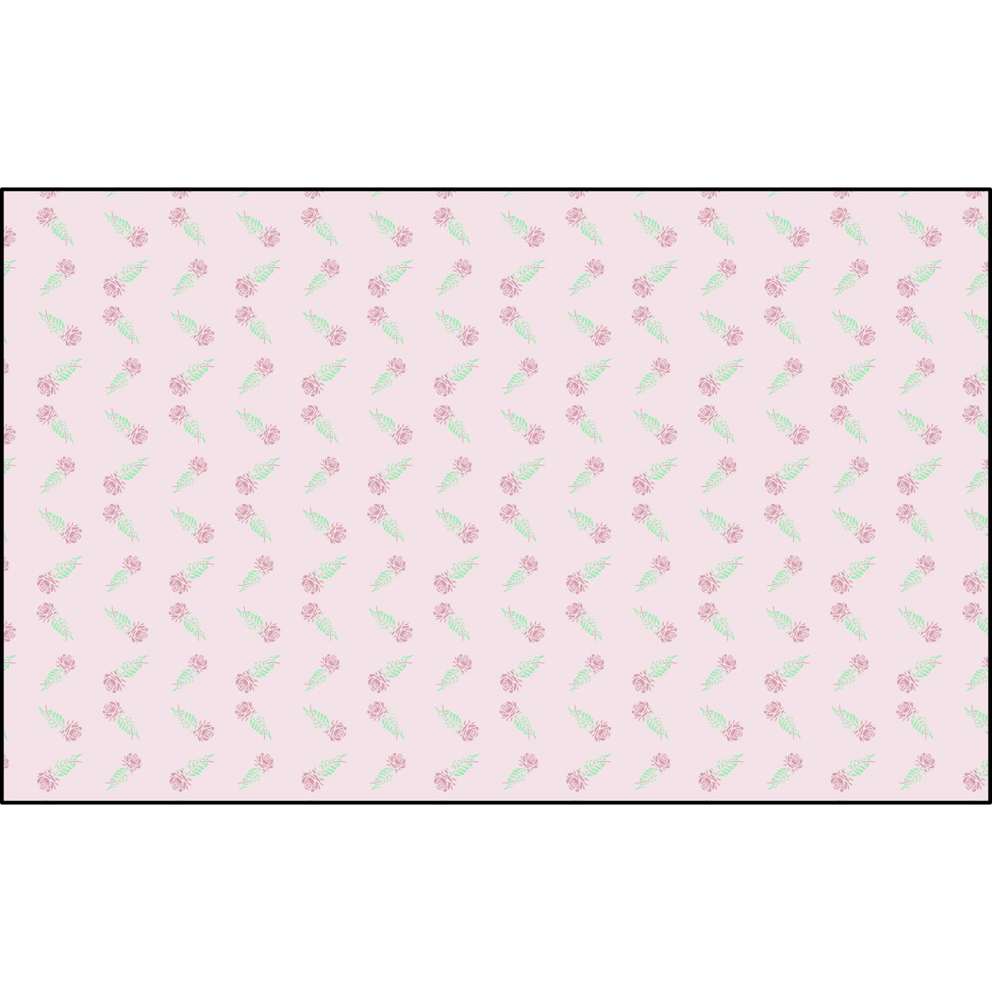 Cottagecore Rose Chevron Polyester Fabric