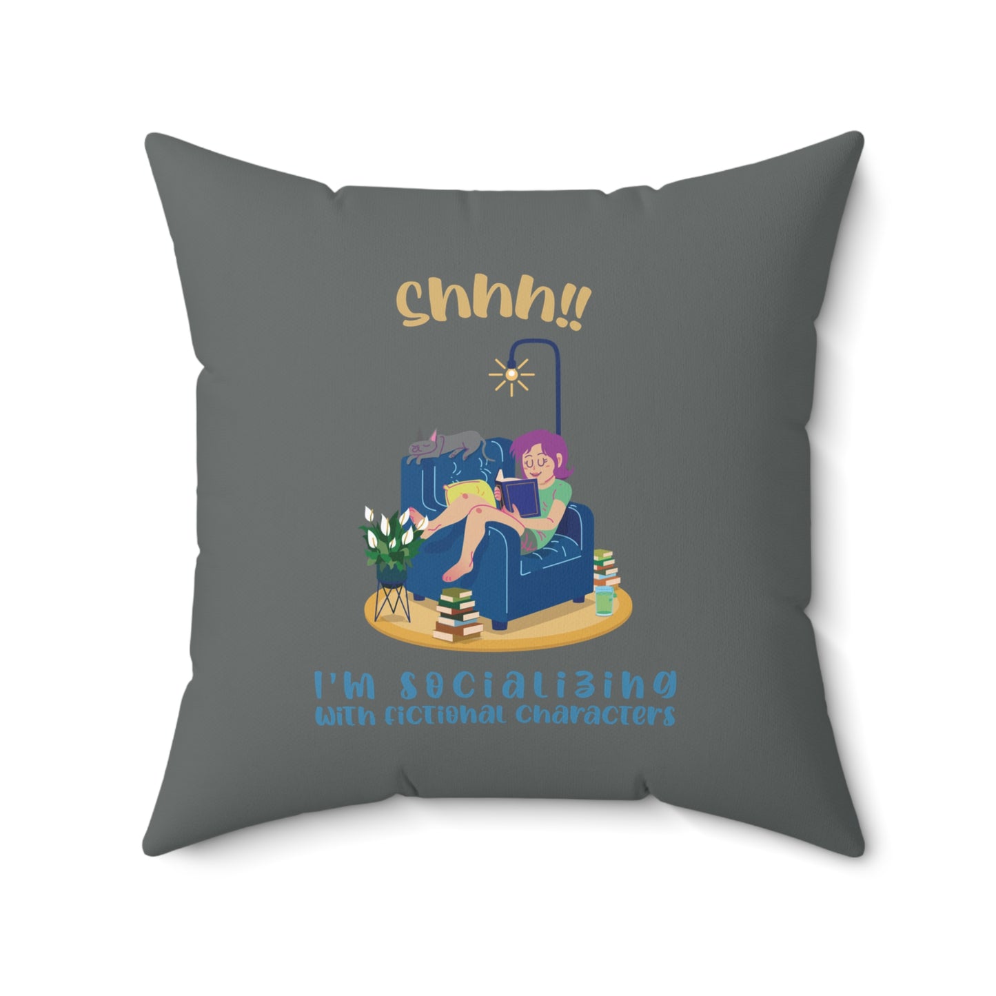 Bookish Throw Pillow – Perfect Reading Nook Decor – Gift for Readers & Bookworms