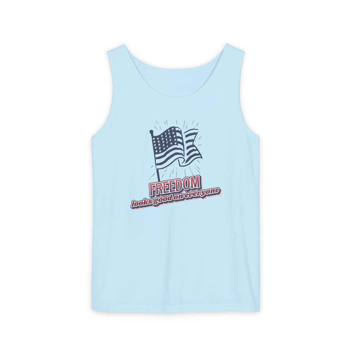 Freedom Tank Top | USA Shirt for Women & Men | American Flag Graphic | Perfect Gift for Veterans, July Birthdays, or Patriots