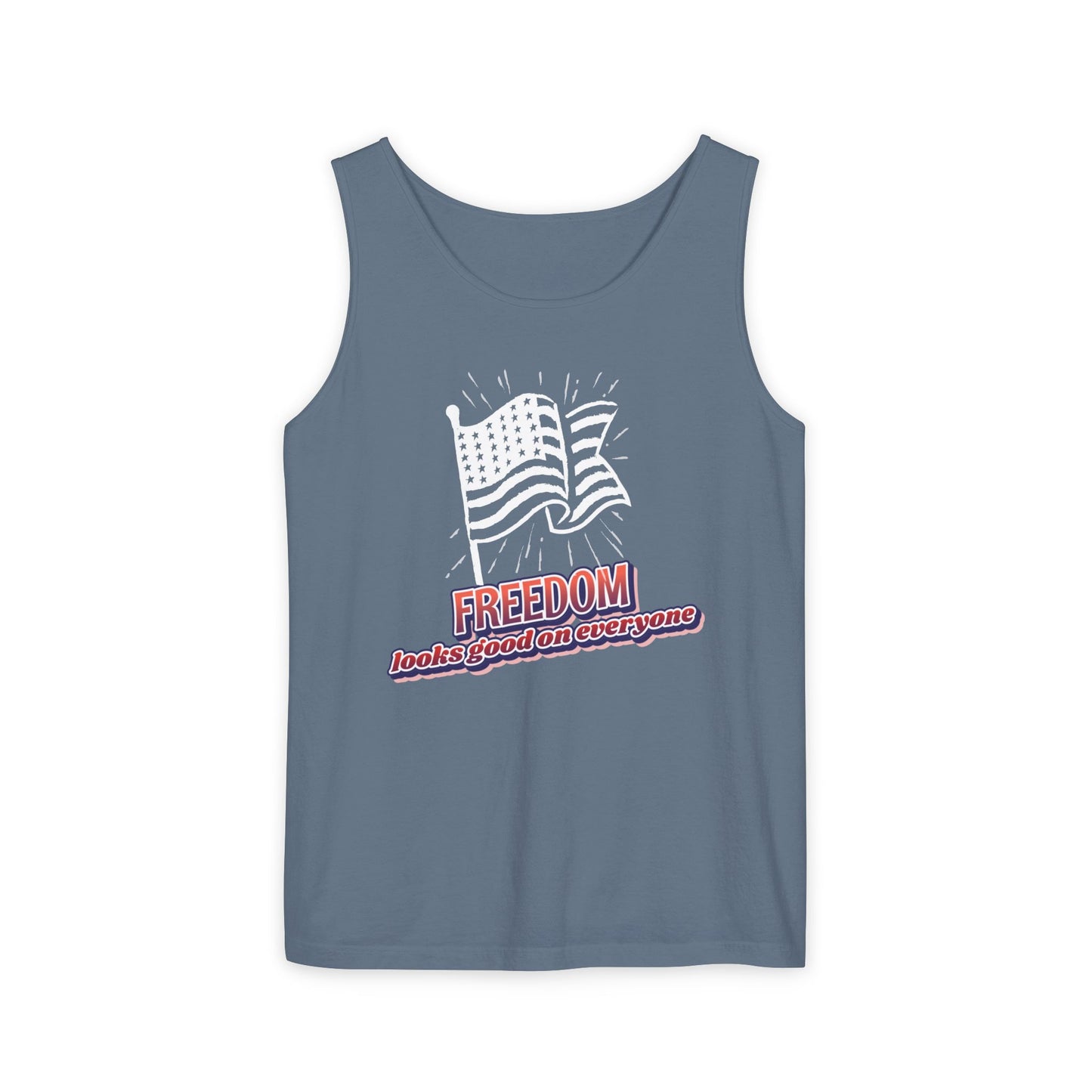 Freedom Tank Top | USA Shirt for Women & Men | American Flag Graphic | Perfect Gift for Veterans, July Birthdays, or Patriots