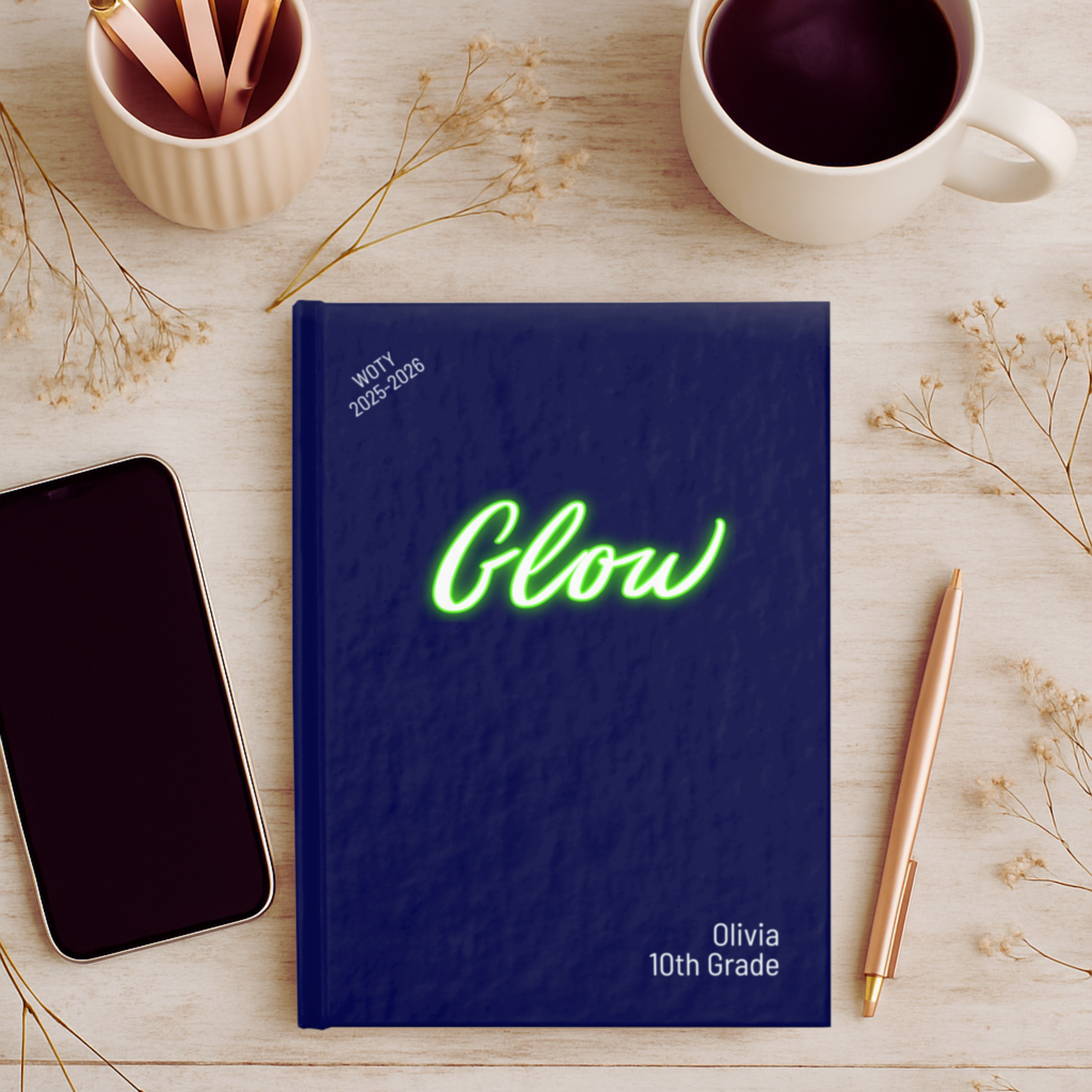 Personalized Back to School Journal with Word of the Year – Custom Teacher or Student Gift