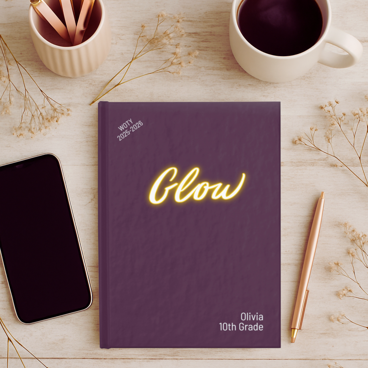 Personalized Back to School Journal with Word of the Year – Custom Teacher or Student Gift