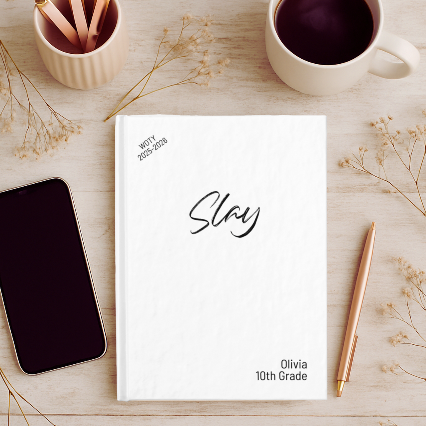 Personalized Back to School Journal with Word of the Year – Custom Teacher or Student Gift