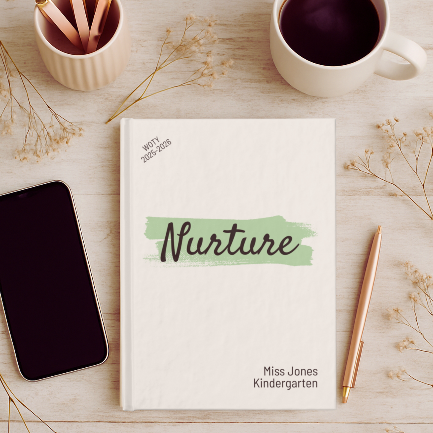 Personalized Back to School Journal with Word of the Year – Custom Teacher or Student Gift