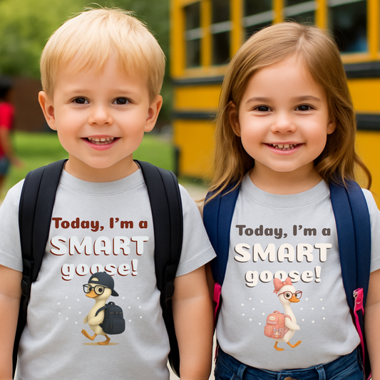 Cute Smart Goose Shirt – Back to School Tee for Toddlers & Youth