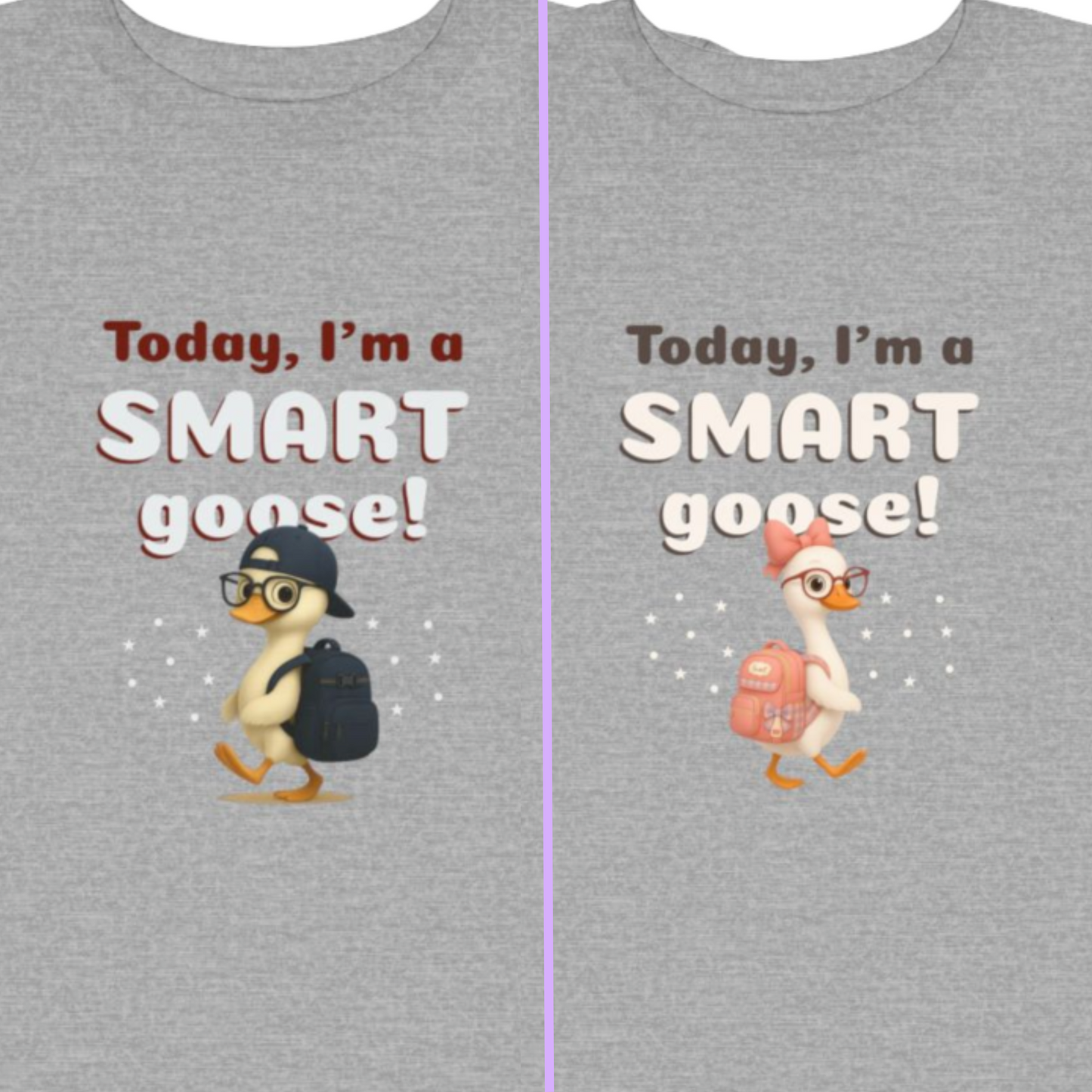 Cute Smart Goose Shirt – Back to School Tee for Toddlers & Youth
