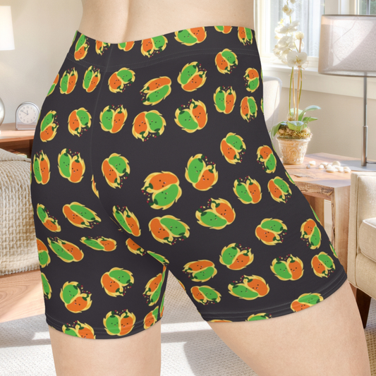 Pepper "Lovebird" Women's Rugby Slider White Biker Shorts