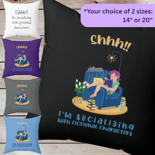 Bookish Throw Pillow – Perfect Reading Nook Decor – Gift for Readers & Bookworms