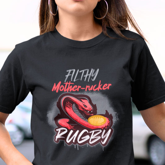 Filthy Mother-rucker Snake Funny Rugby T-shirt Unisex