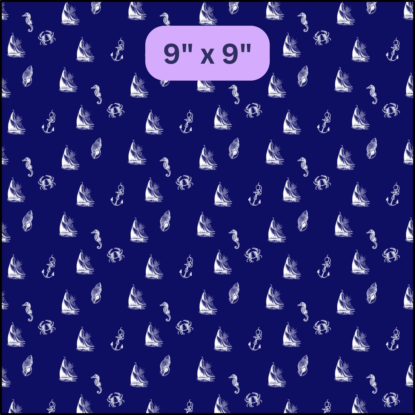 Nautical Fabric by the Yard – Navy & White Cotton for Coastal Décor