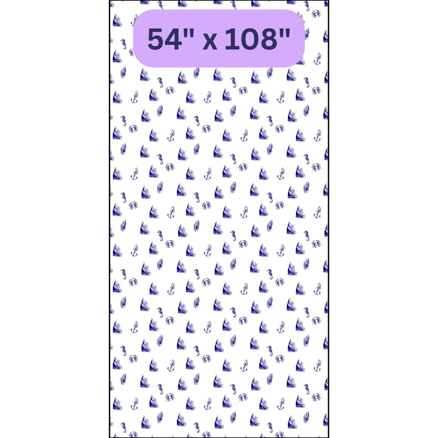 Nautical Fabric by the Yard – Navy & White Cotton for Coastal Décor