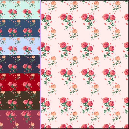 Romantic Rose Fabric – Vintage-Inspired Floral Cotton by the Yard