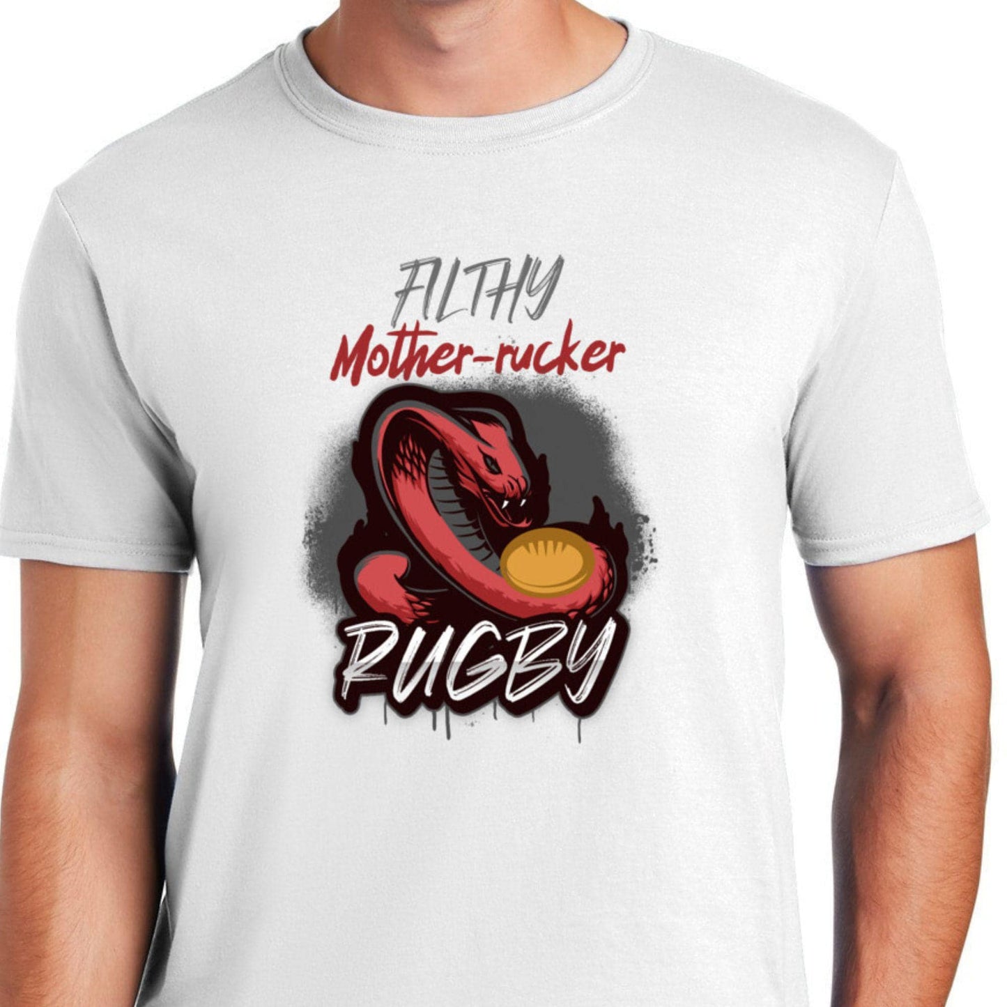 Filthy Mother-rucker Snake Funny Rugby T-shirt Unisex