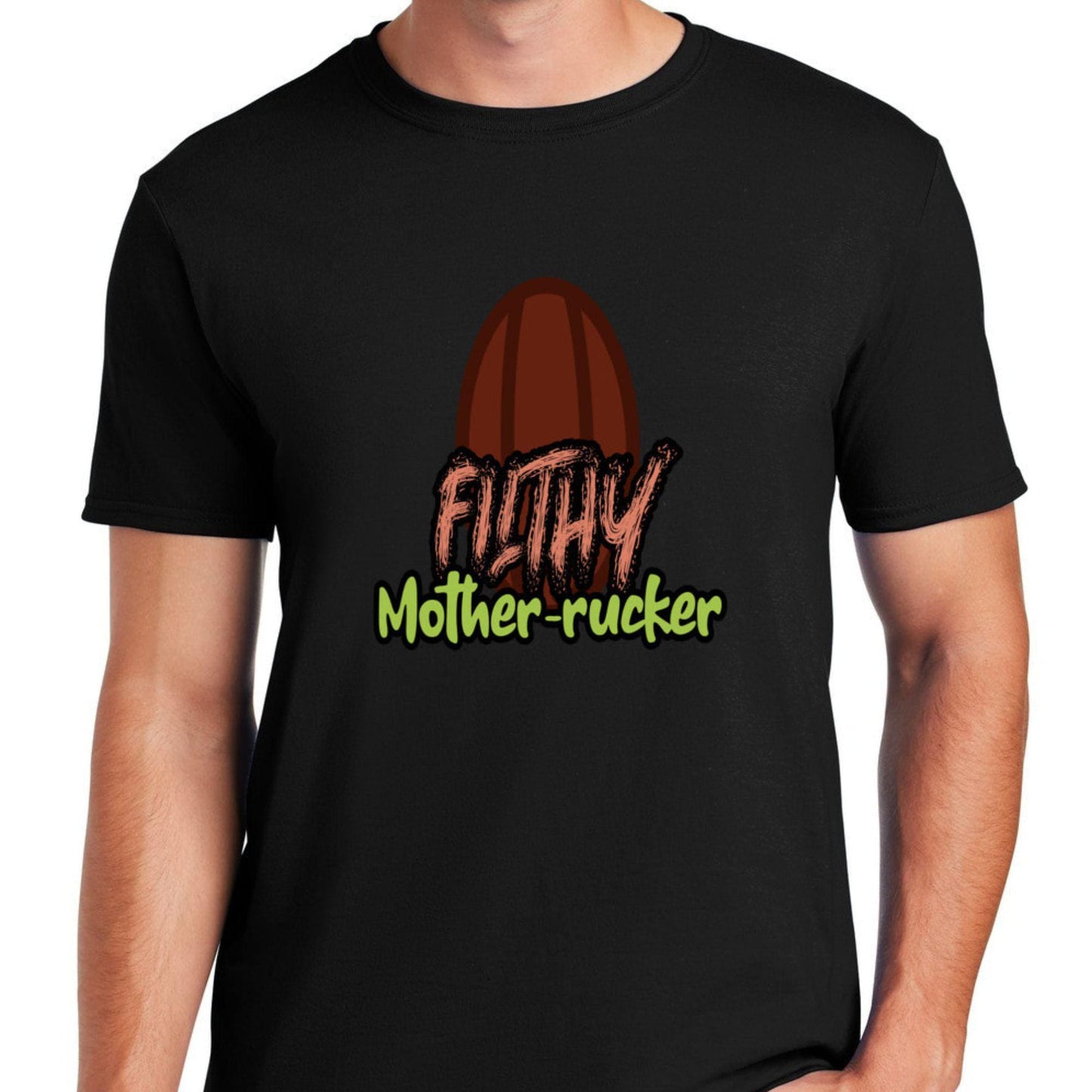 Filthy Mother-Rucker Brown Ball Funny Rugby T-shirt