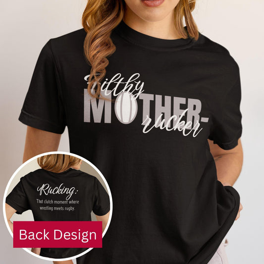 Filthy Mother-Rucker Brown Ball Funny Rugby T-shirt