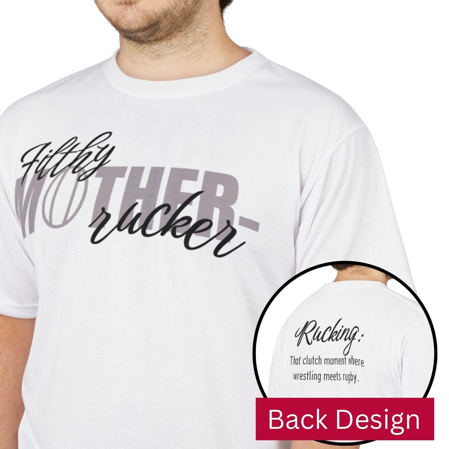 Filthy Mother-Rucker Brown Ball Funny Rugby T-shirt