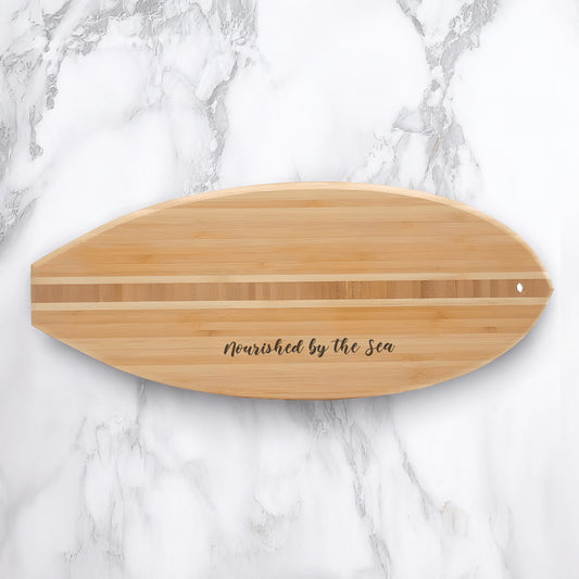 Nourished by the Sea Surfboard Cutting Board