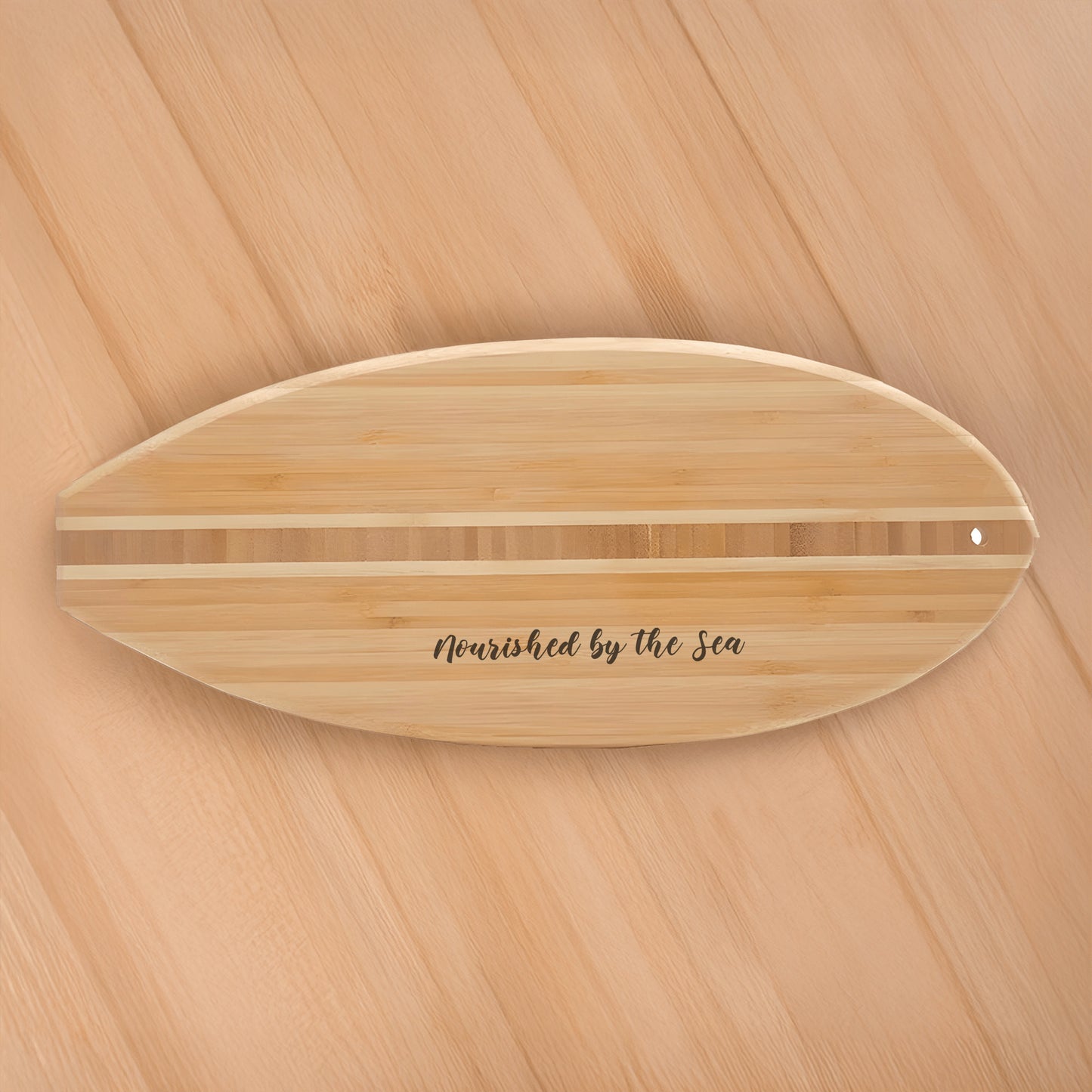 Nourished by the Sea Surfboard Cutting Board