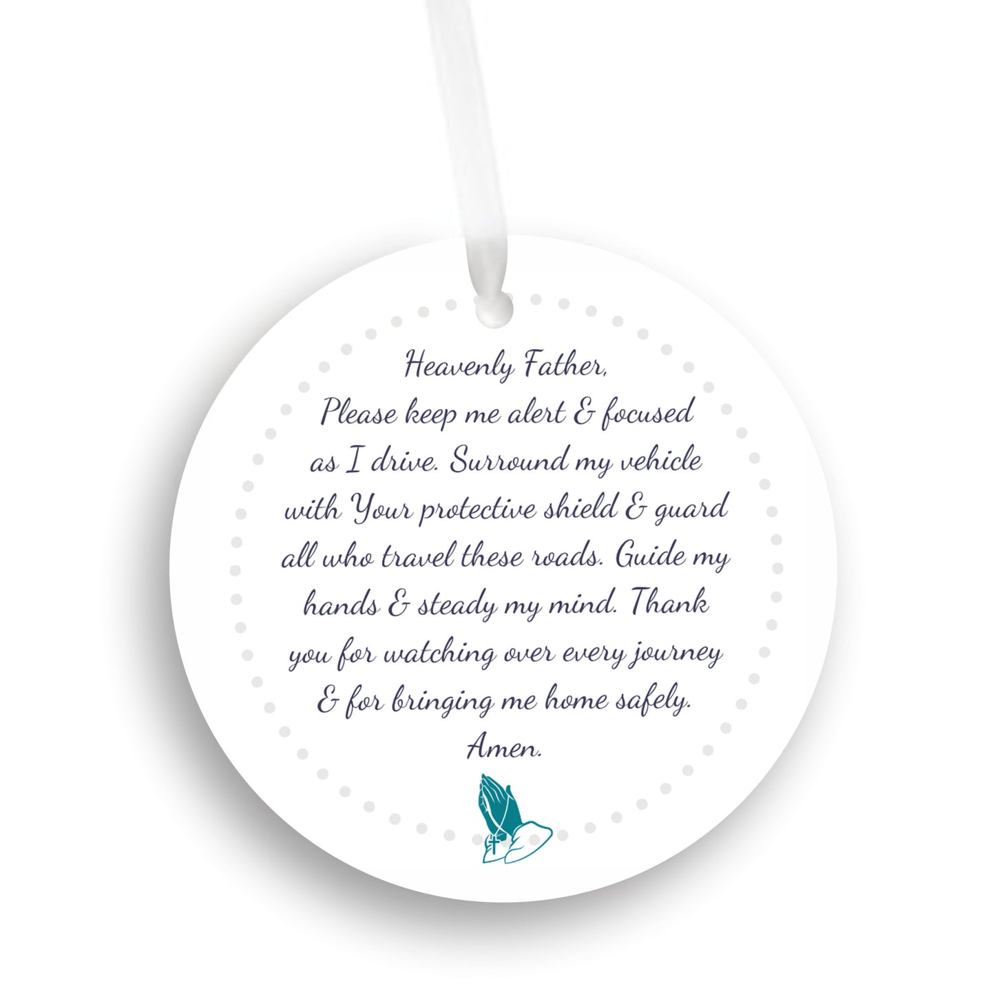 Christian Car Charm with Prayer for Protection