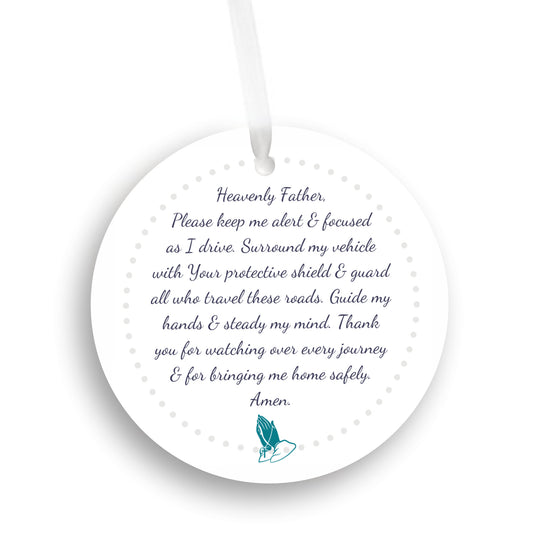 Christian Car Charm with Prayer for Protection