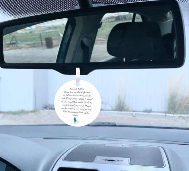Christian Car Charm with Prayer for Protection