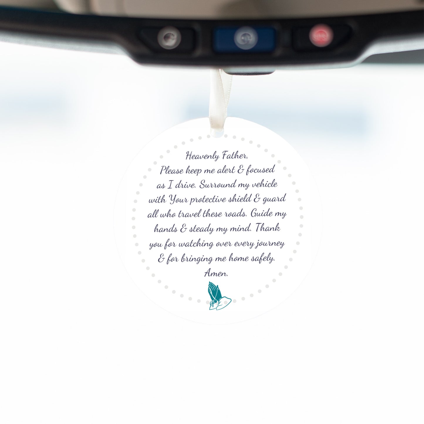 Christian Car Charm with Prayer for Protection
